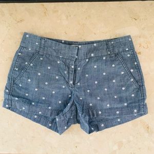 J Crew Classic Denim Polka Dot Shorts